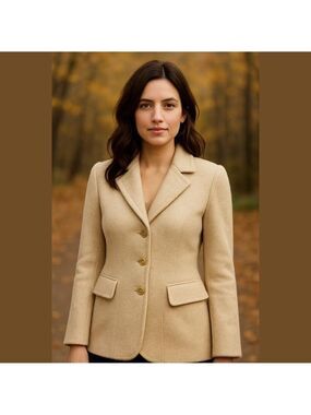 Escada Vintage New Wool Rabbit Angora Blend Jacket Size 34
